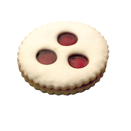 Kekse mit Marmelade und Zuckerglasur