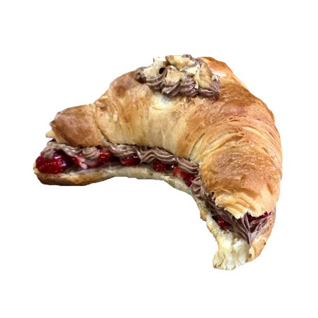 Croissant mit Erdbeer-Schoko-Füllung.