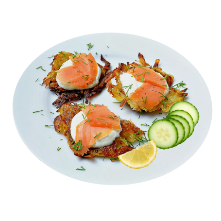 Nordische Kartoffelpuffer mit Kräuterquark