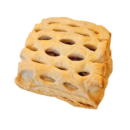 Veganes Blätterteiggebäck mit Kirschen.