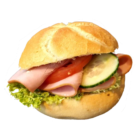 Brötchen mit Schinken und Salat