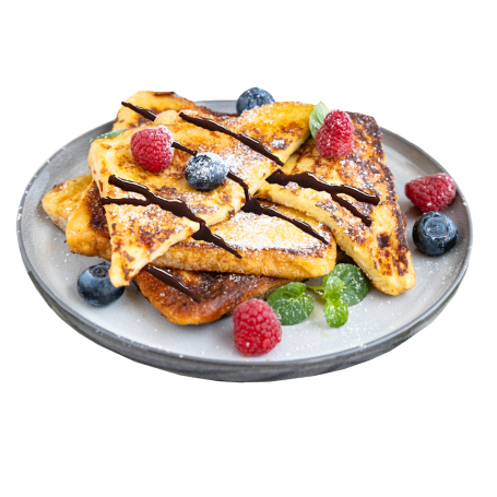 French Toast mit Beeren und Puderzucker