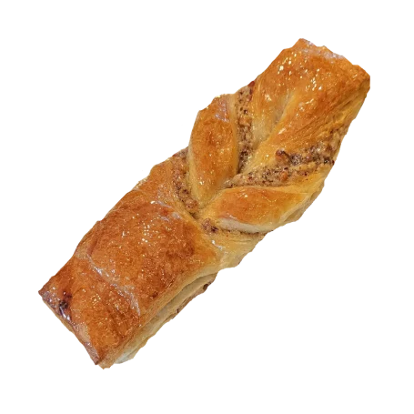Nussschleife mit Zuckerguss und Haselnussfüllung.