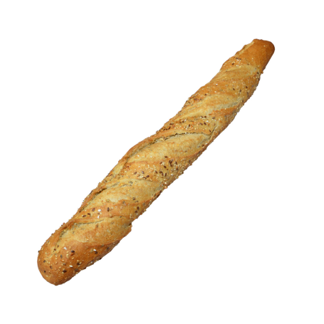 Körnerbaguette aus dem Steinofen mit knuspriger Kruste