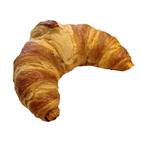 Frisches Laugencroissant mit glänzend brauner Kruste.