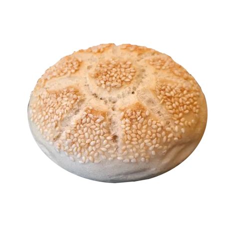 Sesam-Kaiserbrötchen mit goldbrauner, knuspriger Kruste.