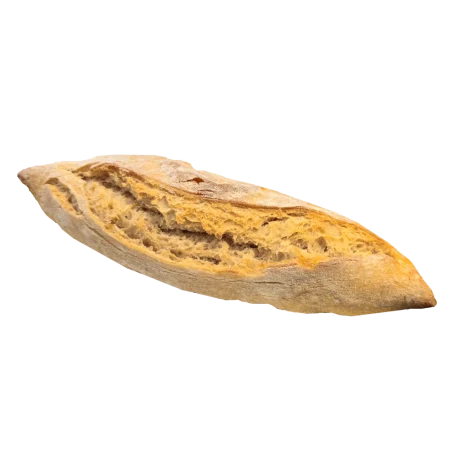 Rustikales Mini-Baguette mit knuspriger, goldbrauner Kruste.