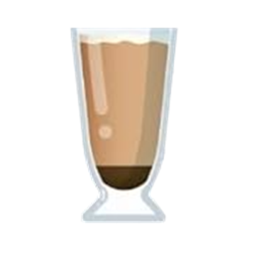Latte Macchiato im Glas mit Milchschaum
