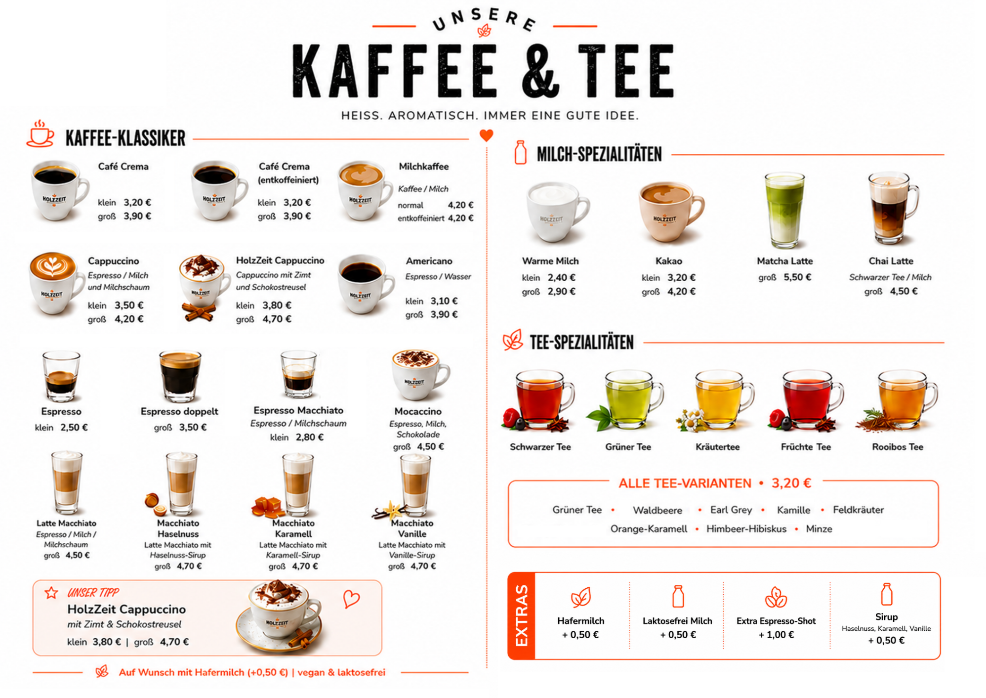 Gemütliches Café mit modernen Möbeln und Pflanzen, warmes Farbkonzept.