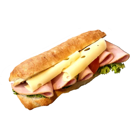 Laugen-Seele gefüllt mit Schinken und Käse.