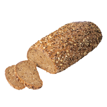 Quark-Körnerbrot mit Samen und Körnern, feuchte Krume